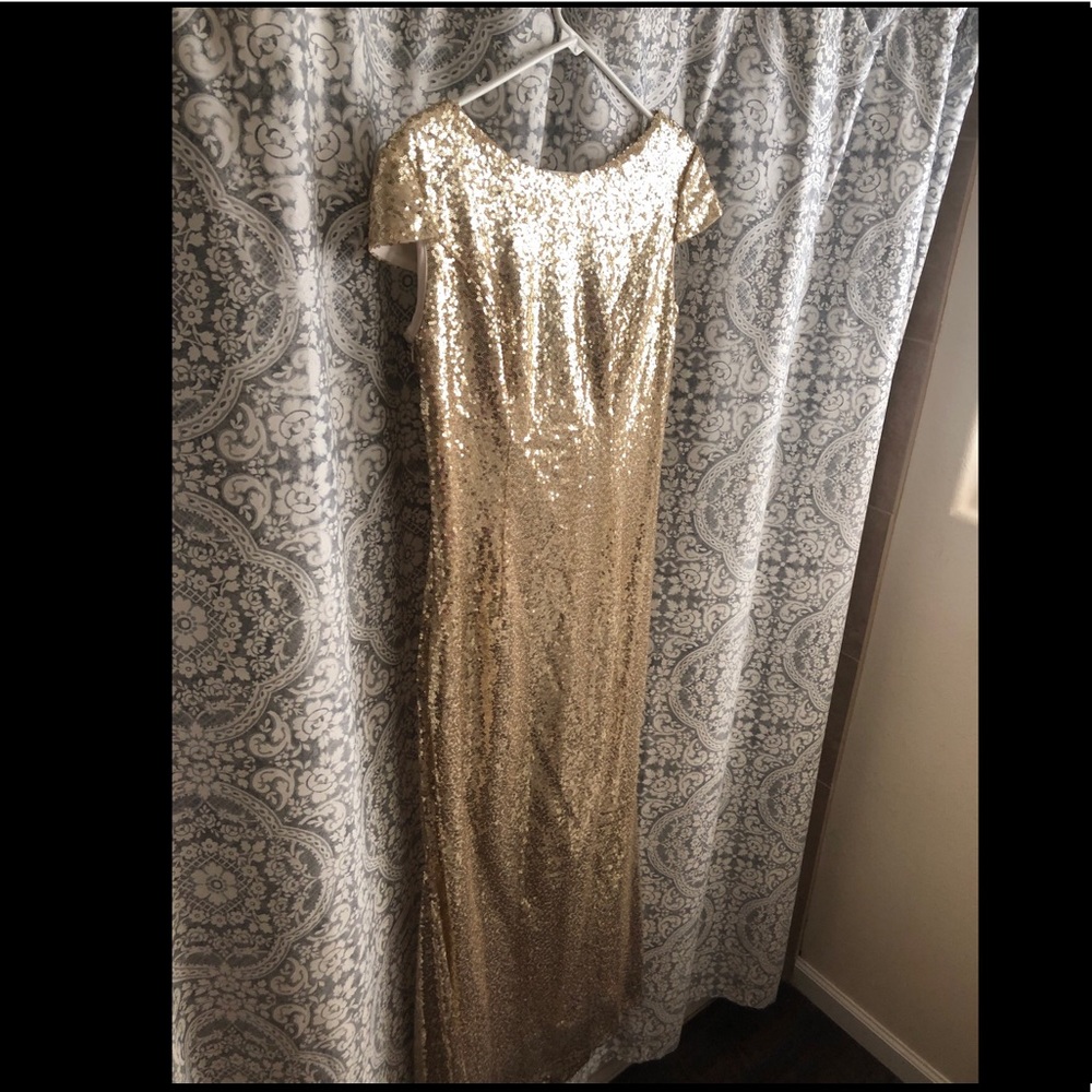 Sequin Champagne Gold Dress!